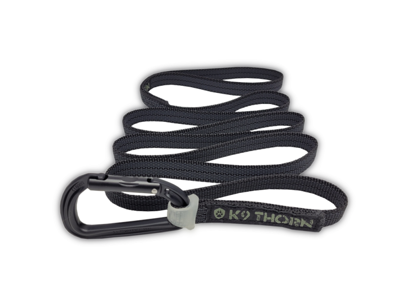 K9 Thorn Guinzaglio antiscivolo con moschettone petzl, nero, L