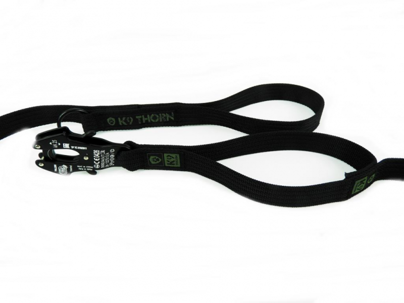 K9 Thorn Guinzaglio con 2 maniglie Kong Frog 100 cm, nero