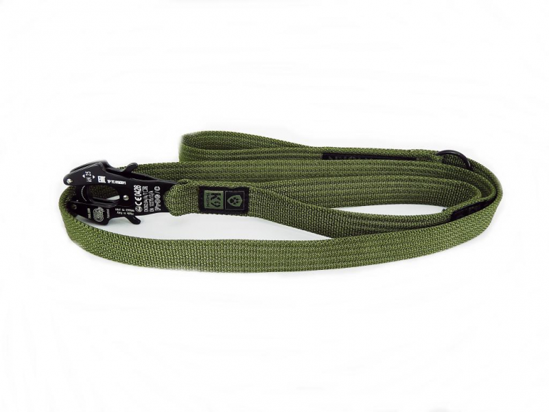 K9 Thorn Guinzaglio con 2 maniglie Kong Frog 150cm, oliva