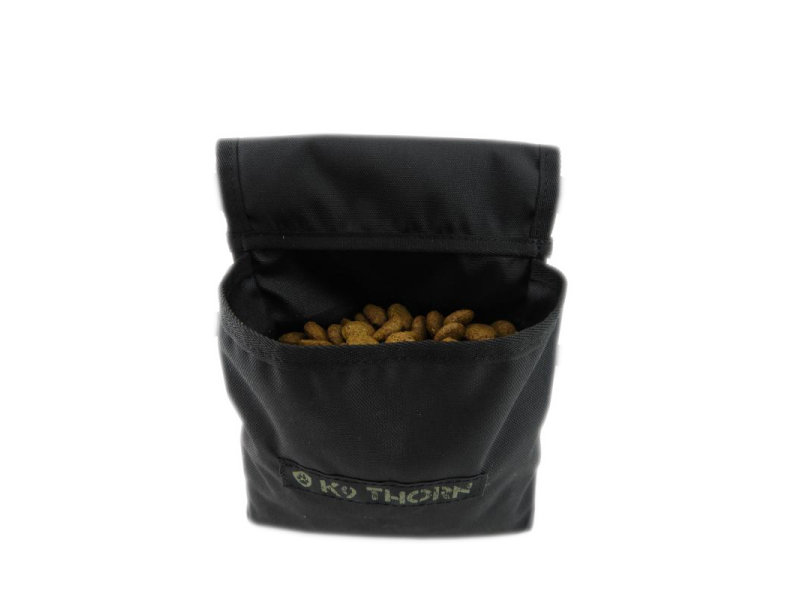 K9 Thorn astuccio per crocchette aperto con cintura, nera