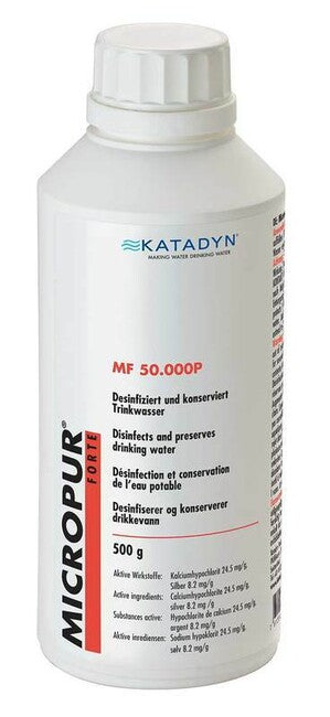 Katadyn Micropur Forte MF 50'000P polvere per la disinfezione dell'acqua, 500g