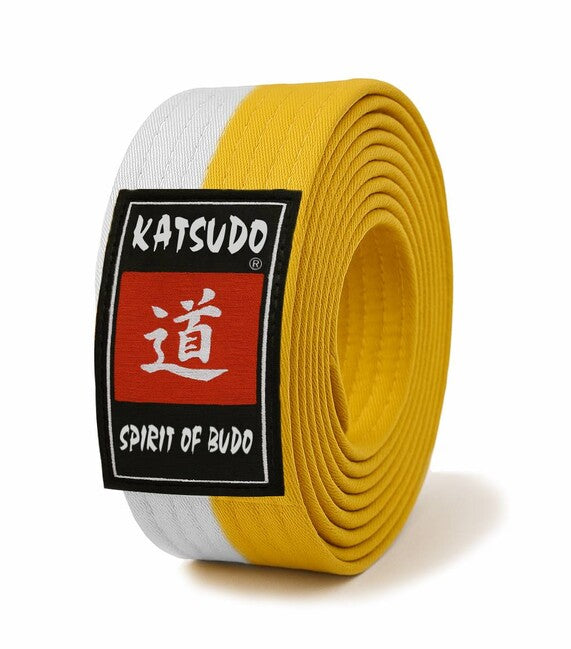 Katsudo Obi cintura, bianco-gialla