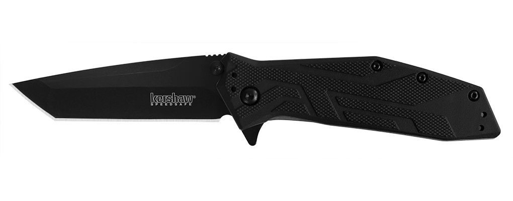 Kershaw Brawler coltello tascabile con assist 7,6 cm, tutto nero, GFN