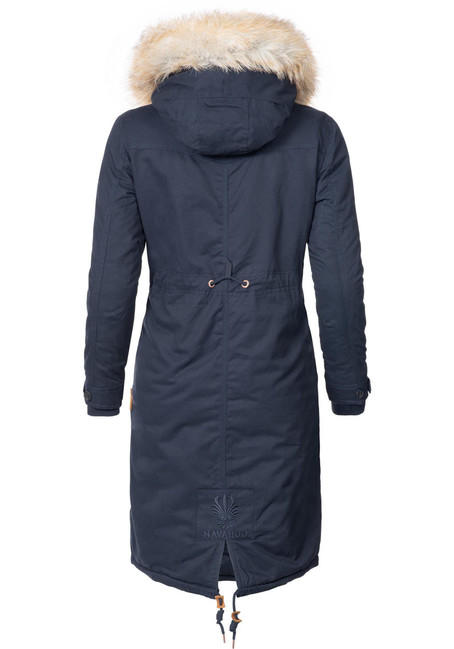 Navahoo Kin-Joo giacca invernale da donna con cappuccio e pelliccia, navy