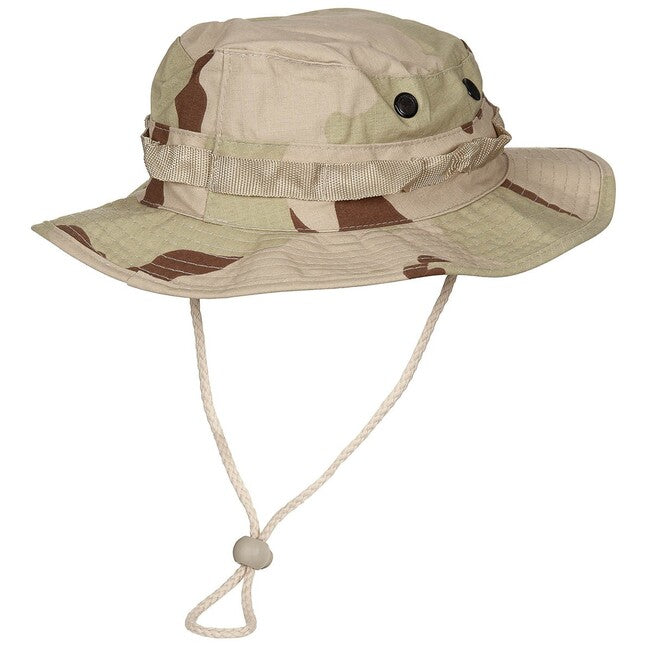 MFH Cappello americano GI Bush Rip stop con coulisse, 3 pollici di deserto