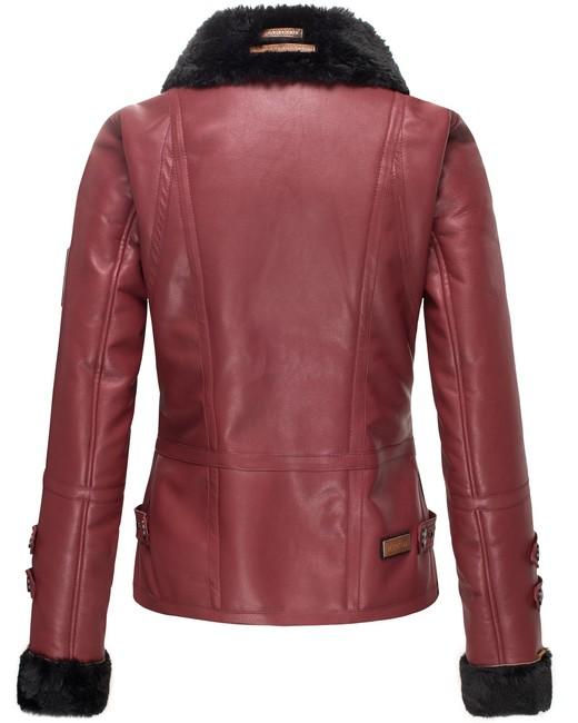 Marikoo KOKOO giacca invernale da donna con pelliccia, bordeaux