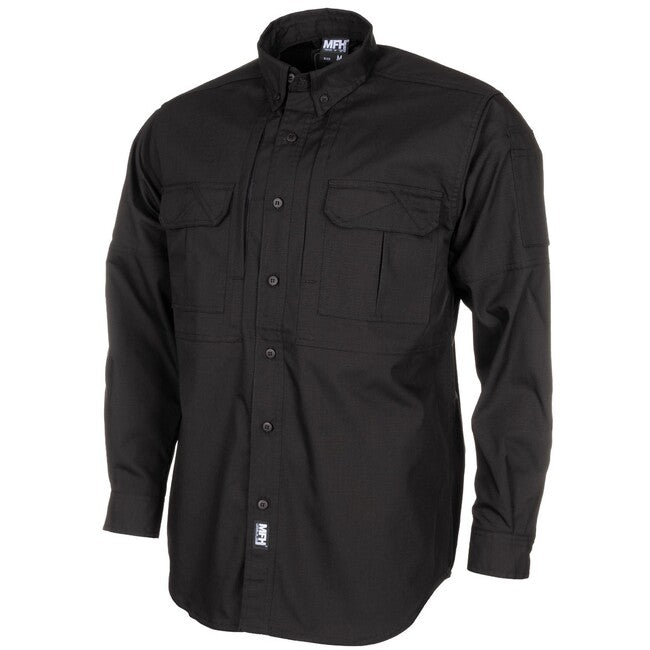 MFH Professional Attack t-shirt a maniche lunghe teflonated, nera