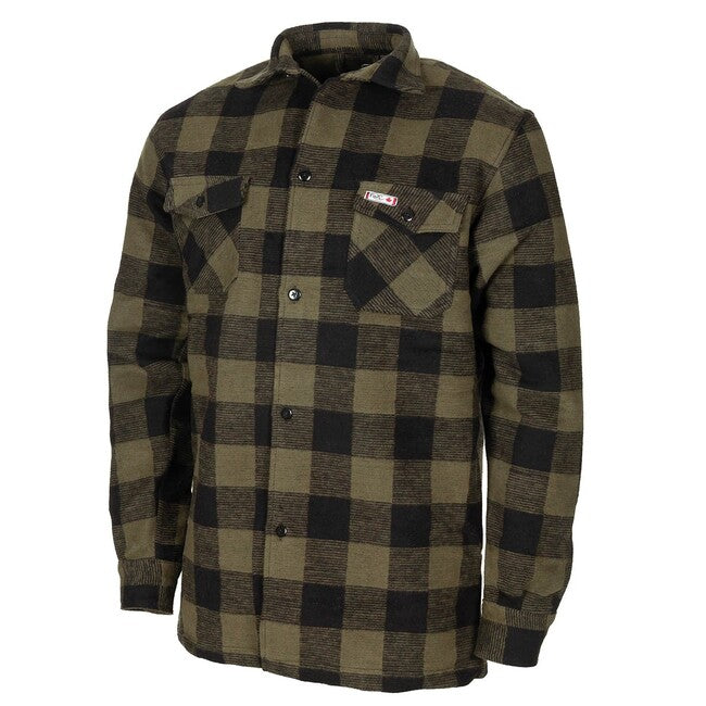 Fox Outdoor Camicia da boscaiolo in flanella, verde oliva-nero