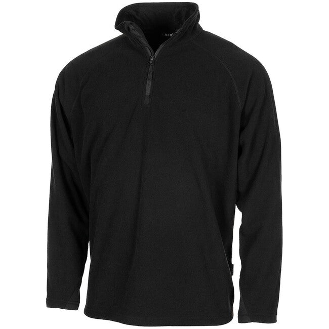 MFH Troyer t-shirt in pile a maniche lunghe, nero