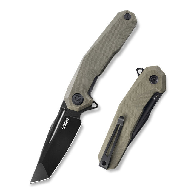 Kubey Carve coltello da chiusura (D2), tan & black
