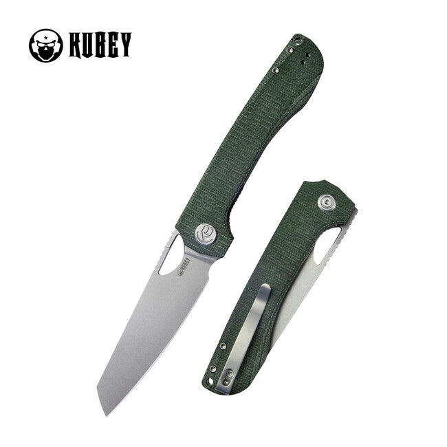 Kubey Elang coltello da chiusura, green micarta