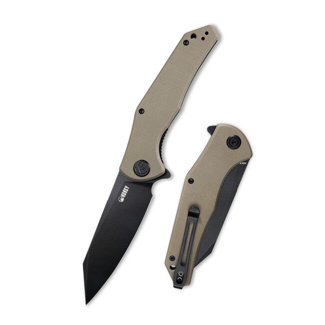 Kubey Flash coltello, acciaio aus 10, tan