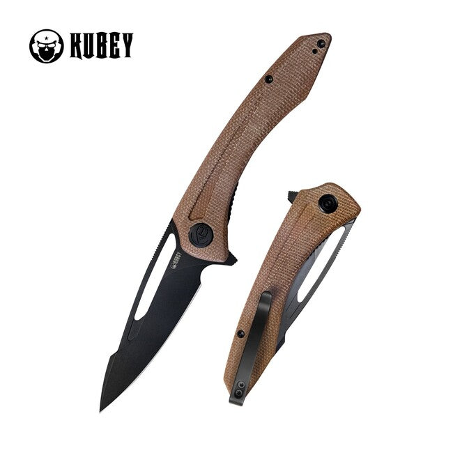Kubey Merced coltello da chiusura, tan micarta