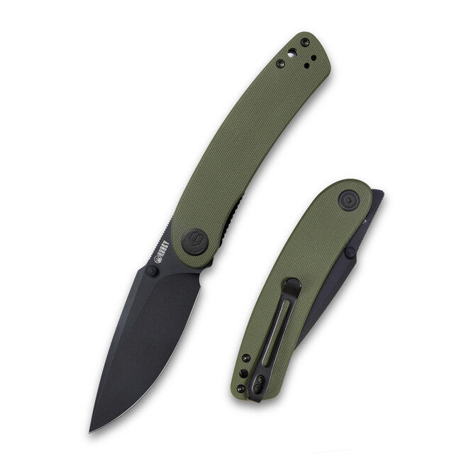 Kubey Momentum coltello di chiusura (AUS-10), verde e nero