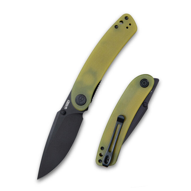 Kubey Momentum coltello di chiusura, giallo e nero