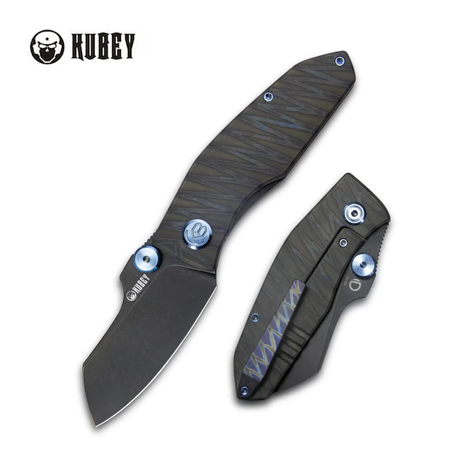 Kubey Monsterdog coltello di chiusura, balck/flame titanium