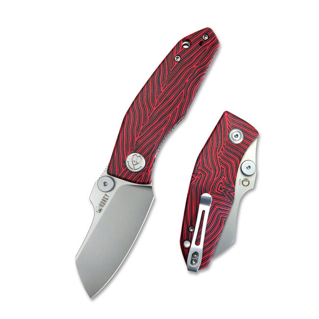 Kubey Monsterdog coltello da chiusura, red-black g10