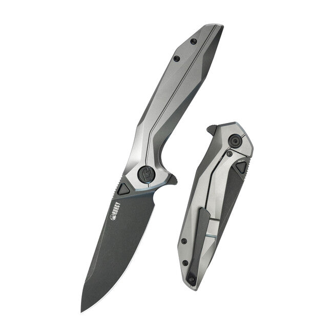 Kubey Nova coltello di chiusura, argento e nero