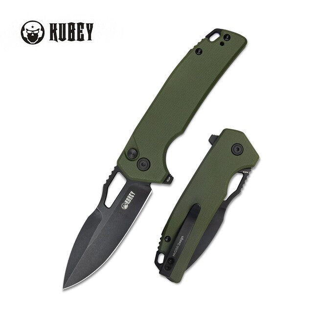 Kubey RDF coltello tascabile, verde e nero