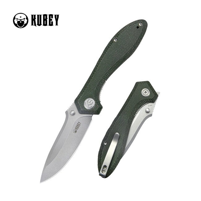 Kubey Ruckus coltello da chiusura, verde micarta