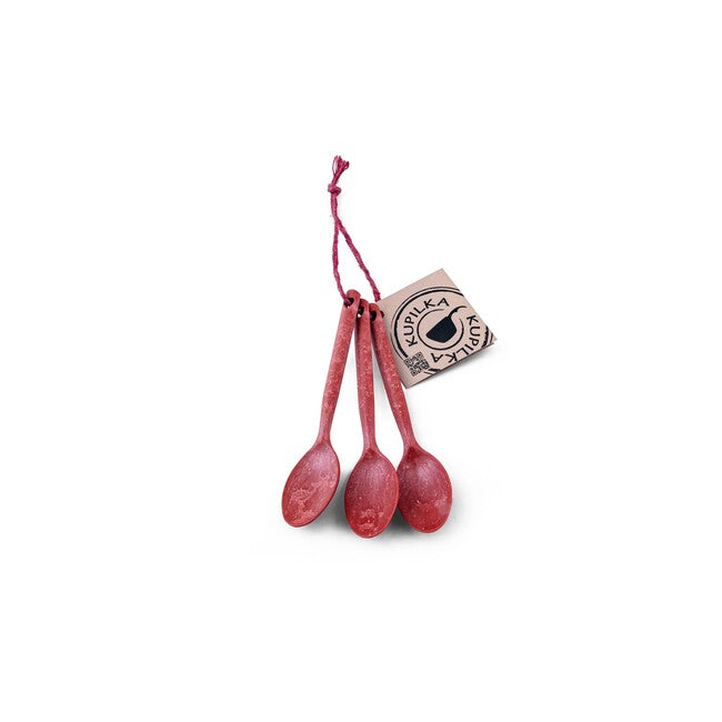 Kupilka 3 set di 3 cucchiaini, rosso