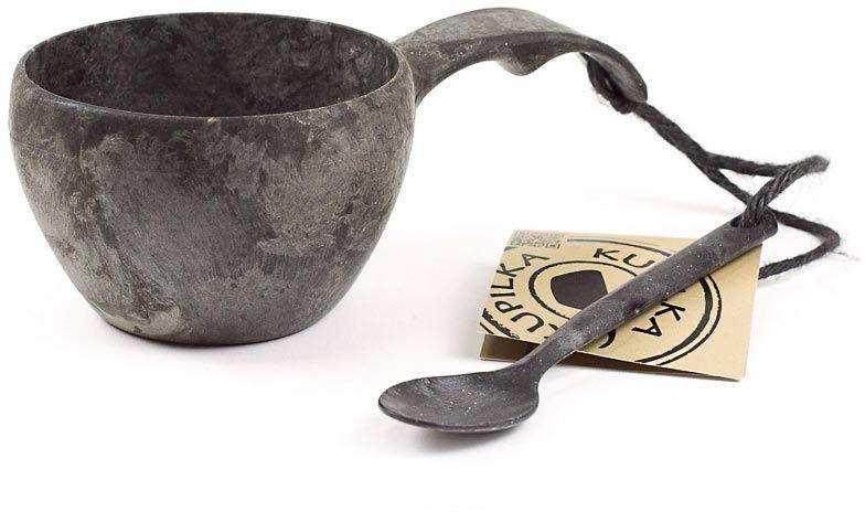 Kupilka 21 Classic Cup tazza con cucchiaio, nero