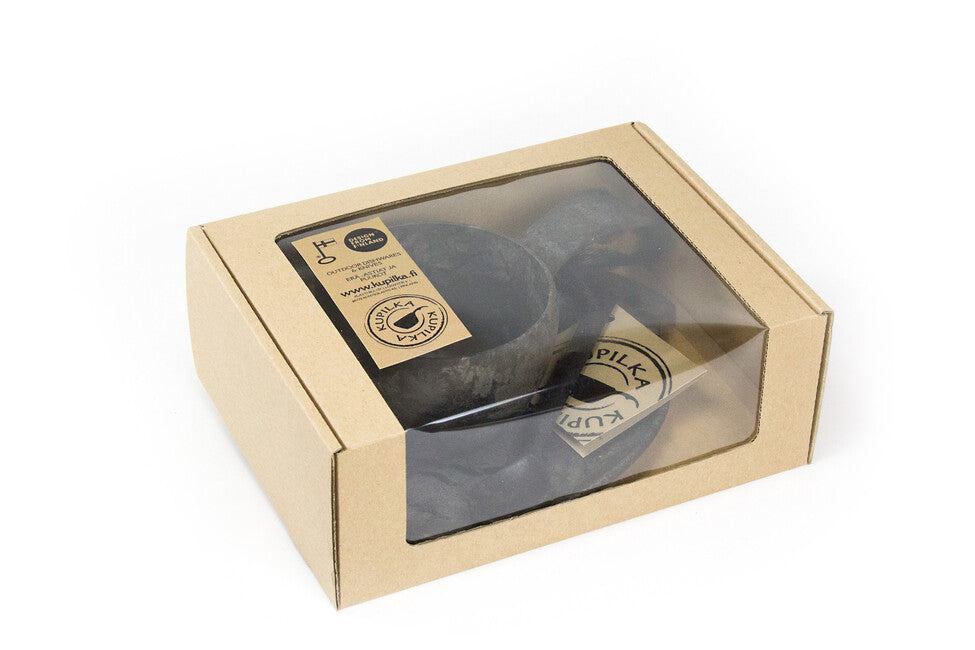 Kupilka Tazza con cucchiaio e piattino 210 ml, nero