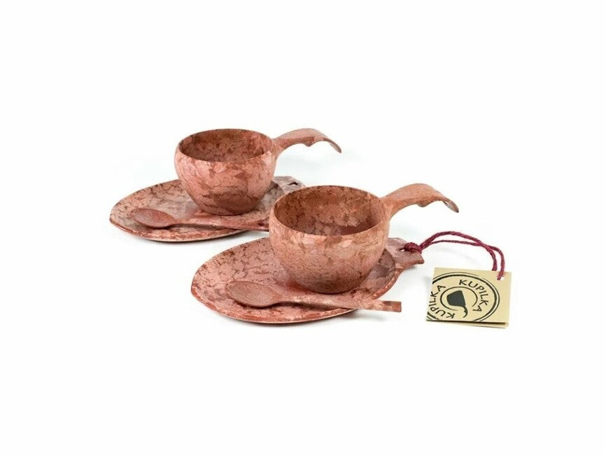Kupilka Slow down set 2 x tazza con piattino e cucchiaio, rosso