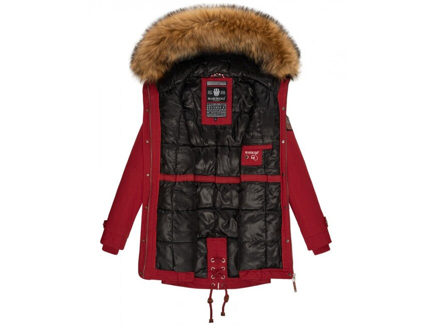 Marikoo La Viva Princess giacca invernale da donna con cappuccio, rossa sangue
