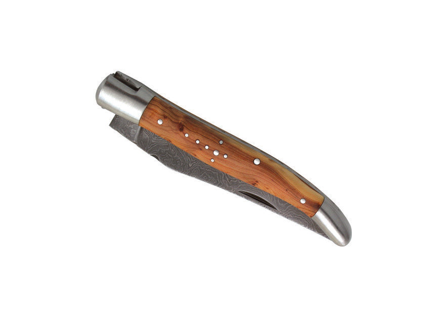Laguiole DUB070 coltello tascabile lama 12 cm acciaio damasco manico ginepro