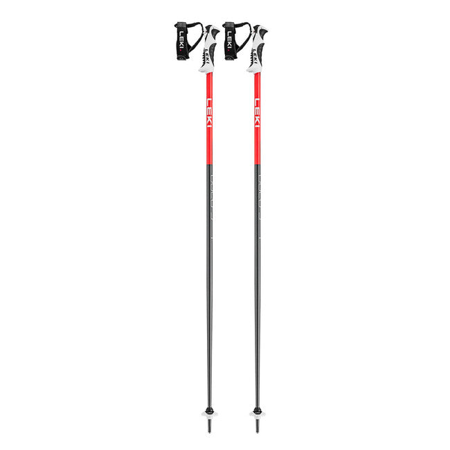 Leki Bold S bastoncini da sci, antracite scuro-rosso brillante-bianco