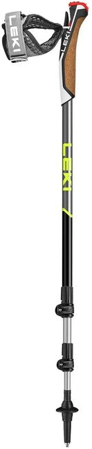Leki Traveller Alu bastoncini da nordic walking 90 - 130 cm, nero-argento-grigio-giallo neon