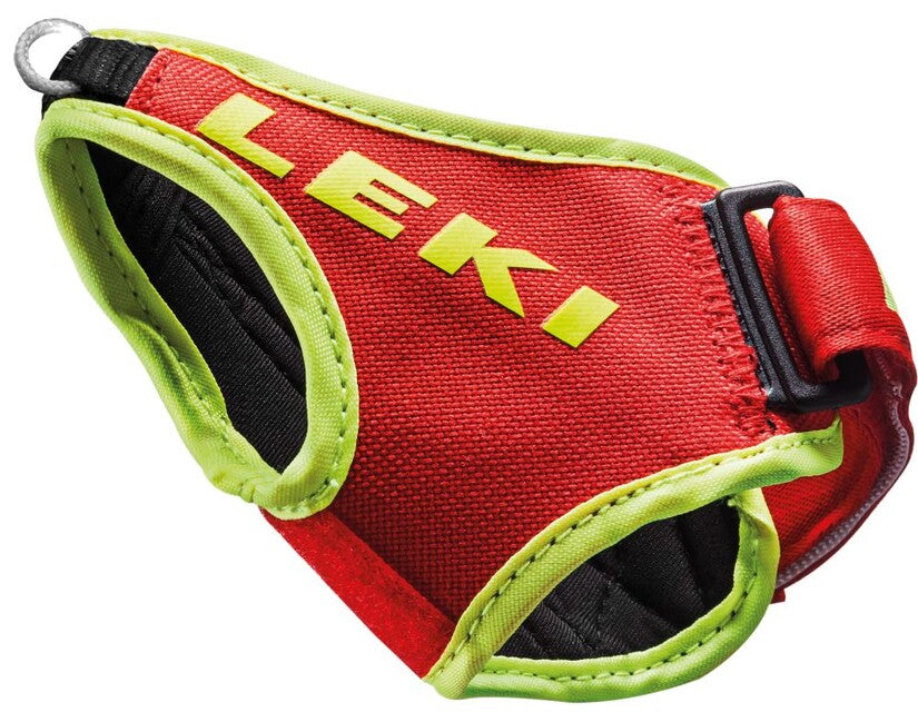 Leki Shark cinghie frame strap XS, rosso neon/lime