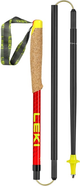 Leki Alphatrail FX.One Superlite bastoncini da trail running, carbonio naturale - rosso vivo - rosa neon