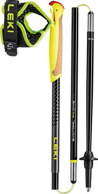 Leki Evotrail FX.One TA bastoni, nero-giallo neon-antracite scuro