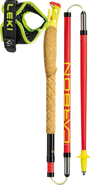 Leki Ultratrail FX.One bastoni da trail running, rosso brillante-nero-giallo neon