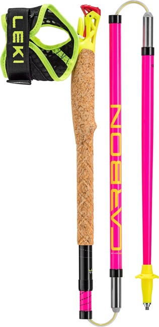 Leki Ultratrail FX.One bastoncini da trail running, rosa neon-nero-giallo neon