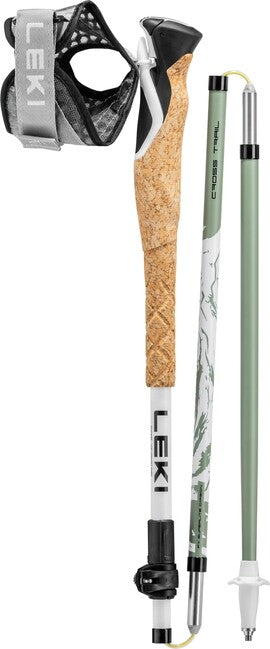 Leki Cross Trail FX Superlite bastoncini da trekking 110 - 130 cm, bianco-verde invidia-nero