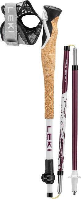 Leki Cross Trail FX Superlite Compact bastoncini da trekking 100 - 120 cm, bianco-rosa-nero