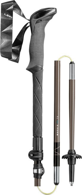 Leki Makalu FX TA bastoncini da trekking 110 - 130 cm, nero petrolio-grigio argento