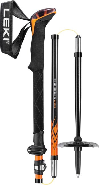 Leki Sherpa FX Carbon Strong bastoncini da trekking 120 - 140 cm, arancio-blu denim