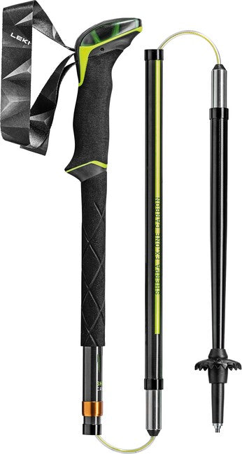 Leki Sherpa FX.One Carbon bastoncini da trekking, carbonio naturale-neon giallo-bianco