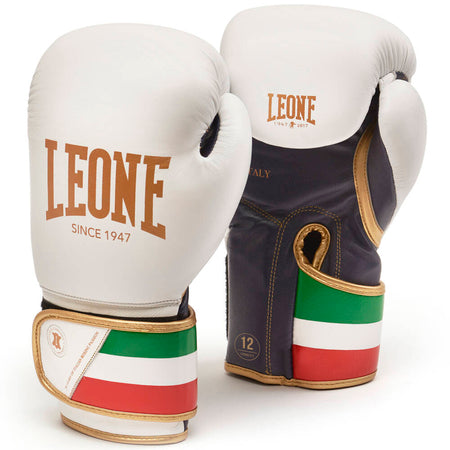Leone Italy'47 guantoni da boxe, bianchi