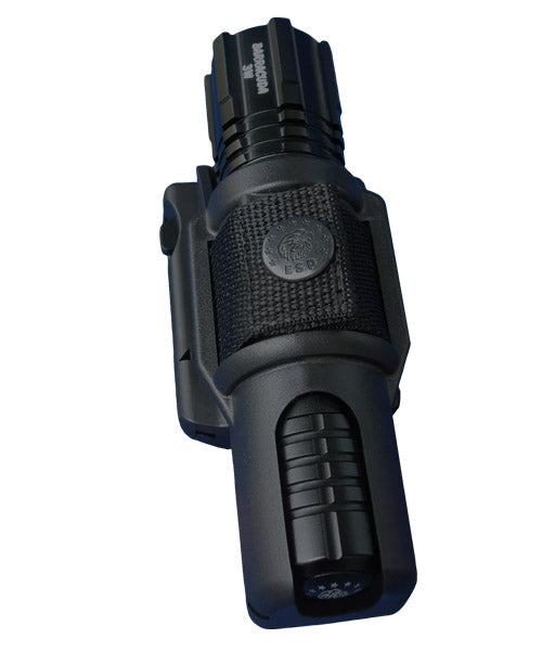 ESP LH-04 custodia rotante in plastica per torcia, nera