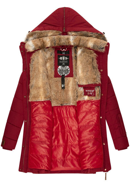 Marikoo Lieblings jacke giacca invernale da donna con cappuccio, rossa sangue