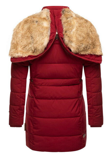 Marikoo Lieblings jacke giacca invernale da donna con cappuccio, rossa sangue