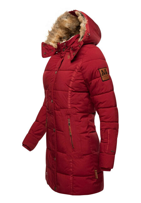 Marikoo Lieblings jacke giacca invernale da donna con cappuccio, rossa sangue