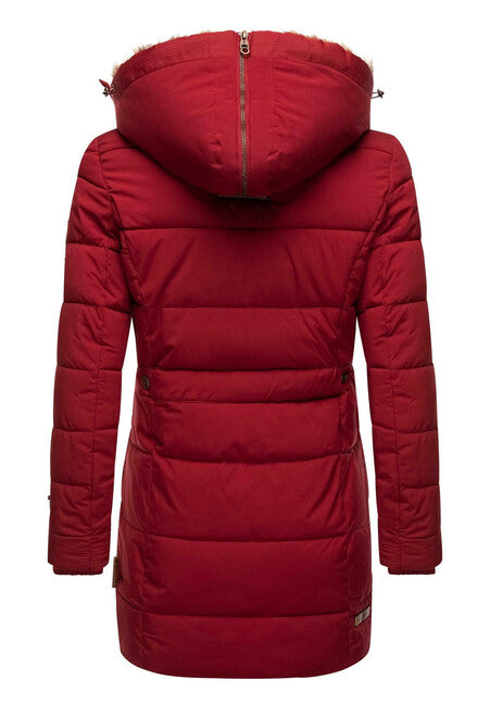 Marikoo Lieblings jacke giacca invernale da donna con cappuccio, rossa sangue