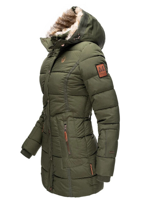 Marikoo Lieblings Jacke giacca invernale da donna con cappuccio, oliva