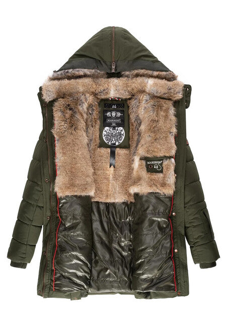 Marikoo Lieblings Jacke giacca invernale da donna con cappuccio, oliva